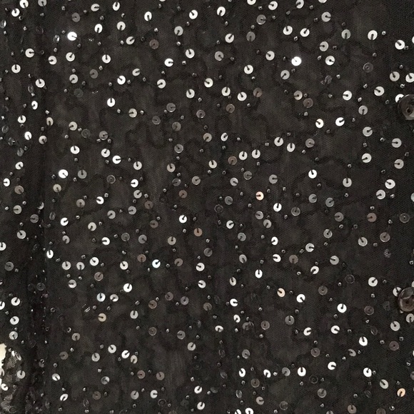 INC Petite Sequined Black Blouse L NWOT - Picture 2 of 5